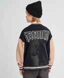 Бомбър детски оверсайз с принт черен Button Blue