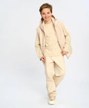 Детски утеплен елек с качулка млечнобял Button Blue