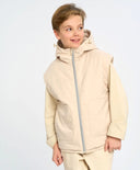 Детски утеплен елек с качулка млечнобял Button Blue