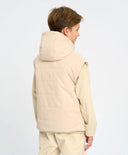 Детски утеплен елек с качулка млечнобял Button Blue