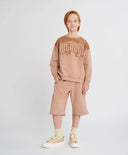 Удължени детски шорти с ластичен колан бежови Button Blue