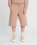 Удължени детски шорти с ластичен колан бежови Button Blue