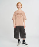 Детски дънкови бермуди с рван край сиви Button Blue