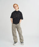 Детски прави дънки сиви Button Blue