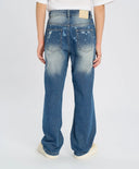 Детски прави мом дънки сини с протривания Button Blue