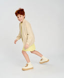 Детски бомбър оверсайз с принт млечнобял Button Blue