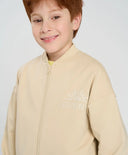 Детски бомбър оверсайз с принт млечнобял Button Blue