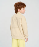 Детски бомбър оверсайз с принт млечнобял Button Blue