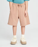 Детски трикотажни шорти в пясъчен нюанс Button Blue