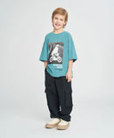 Детски карго джогъри черни с джобове Button Blue