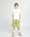 Шорти за момче зелени под коляното с ластичен колан Button Blue