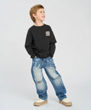 Детски прави дънки сини с протривания Button Blue