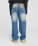 Детски прави дънки сини с протривания Button Blue