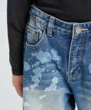 Детски прави дънки сини с протривания Button Blue