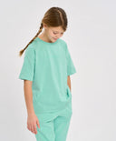 Базова детска тениска с къс ръкав зелена Button Blue