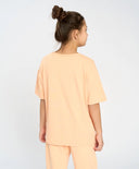 Базова детска тениска с къс ръкав оранжева Button Blue