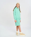 Базови детски прави шорти с ластичен колан зелени Button Blue