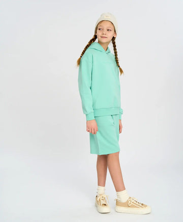 Базови детски прави шорти с ластичен колан зелени Button Blue