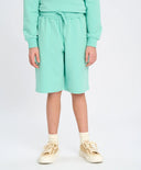 Базови детски прави шорти с ластичен колан зелени Button Blue