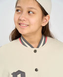 Бомбър оверсайз с копчета за момиче с апликация мултиколор Button Blue