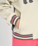 Бомбър оверсайз с копчета за момиче с апликация мултиколор Button Blue