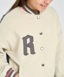 Бомбър оверсайз с копчета за момиче с апликация мултиколор Button Blue