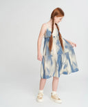 Сарафан с тънки презрамки и волани. Свободен памучен сарафан Button Blue