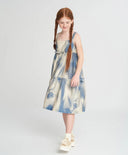 Сарафан с тънки презрамки и волани. Свободен памучен сарафан Button Blue