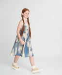 Сарафан с тънки презрамки и волани. Свободен памучен сарафан Button Blue