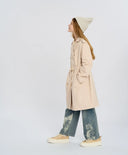 Тренч за момиче двуреден бял за МОМИЧЕ основен изглед