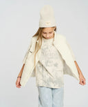 Елек за момиче утеплен бял капитониран Button Blue