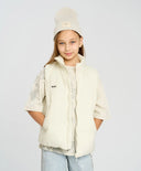 Елек за момиче утеплен бял капитониран Button Blue