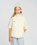 Елек за момиче утеплен бял капитониран Button Blue