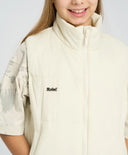 Елек за момиче утеплен бял капитониран Button Blue