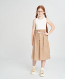 Сарафан потник с ленена пола за момиче мултиколор Button Blue