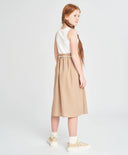 Сарафан потник с ленена пола за момиче мултиколор Button Blue