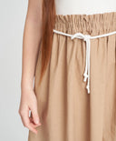 Сарафан потник с ленена пола за момиче мултиколор Button Blue