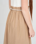 Сарафан потник с ленена пола за момиче мултиколор Button Blue