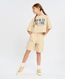 Бермуди за момиче млечнобели бели за МОМИЧЕ основен изглед