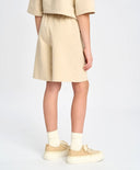 Бермуди за момиче млечнобели с ластичен колан и джобове Button Blue