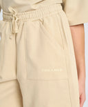 Бермуди за момиче млечнобели с ластичен колан и джобове Button Blue