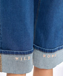 Дънкови шорти до коляното за момиче сини с принт Button Blue