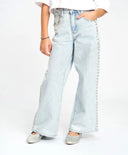 Дънки палацо за момиче сини Button Blue