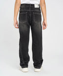 Скини дънки за момиче сиви с коси странични шевове Button Blue