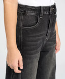 Скини дънки за момиче сиви с коси странични шевове Button Blue