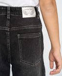 Скини дънки за момиче сиви с коси странични шевове Button Blue