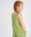 Топ за момиче зелен с връзки и принт Button Blue