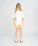 Тениска за момиче бяла с къс ръкав и принт Button Blue