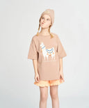 Тениска за момиче бежова за МОМИЧЕ основен изглед