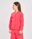 Бомбър оверсайз за момиче с копчета и принт коралов Button Blue